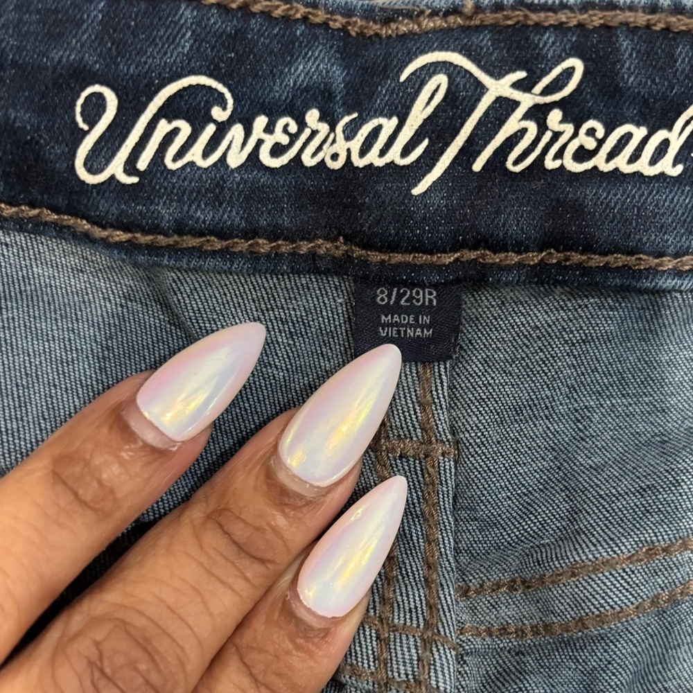 Universal Thread Stylish Blue Distressed Women's Jeans - Picture 3 of 4